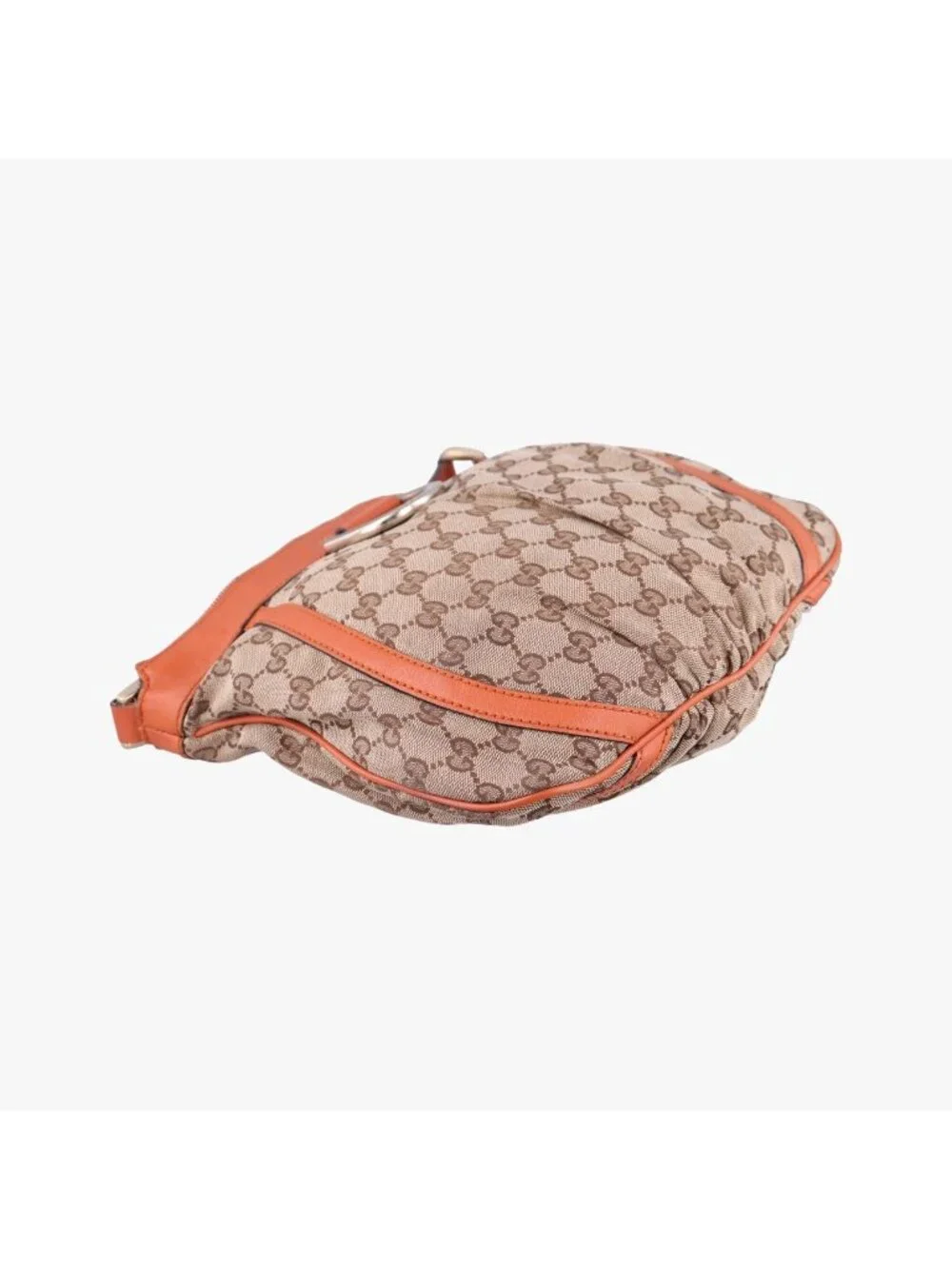 Gucci Abbey Line Orange Brown Canvas Leather Shoulder Bag